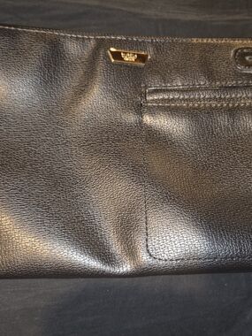 Tutilo New York Black Leather tech Clutch